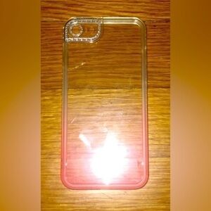 Amazon Unisex Transparent Red Silicone Case for iPhone SE